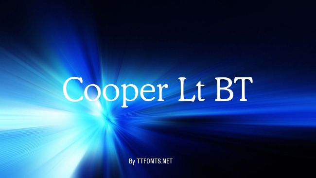Cooper Lt BT example